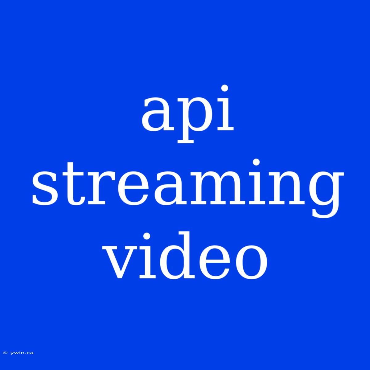 Api Streaming Video