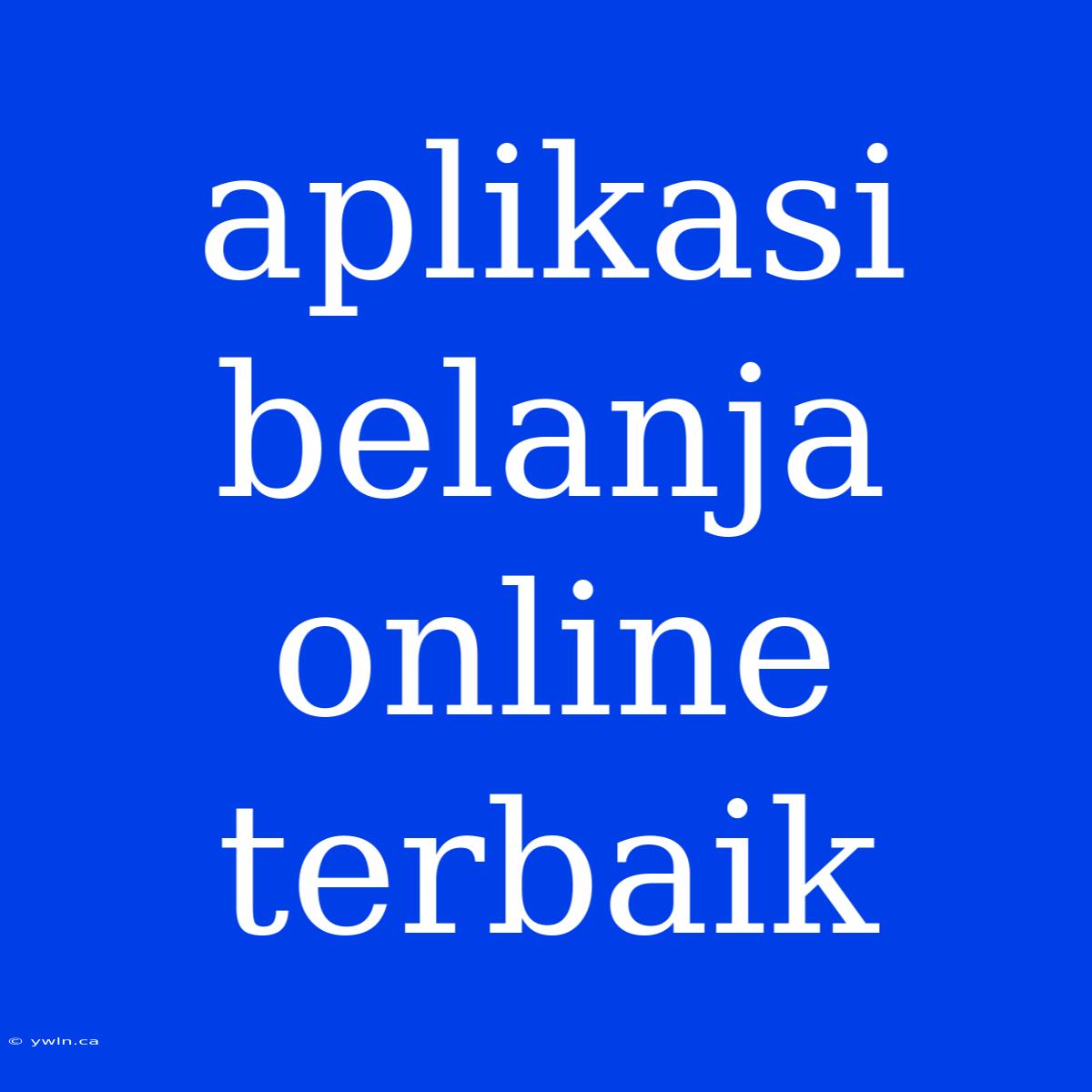 Aplikasi Belanja Online Terbaik