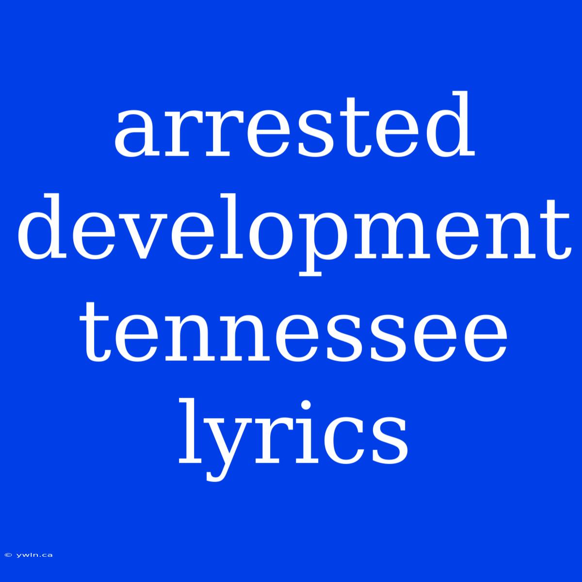 Arrested Development Tennessee Lyrics