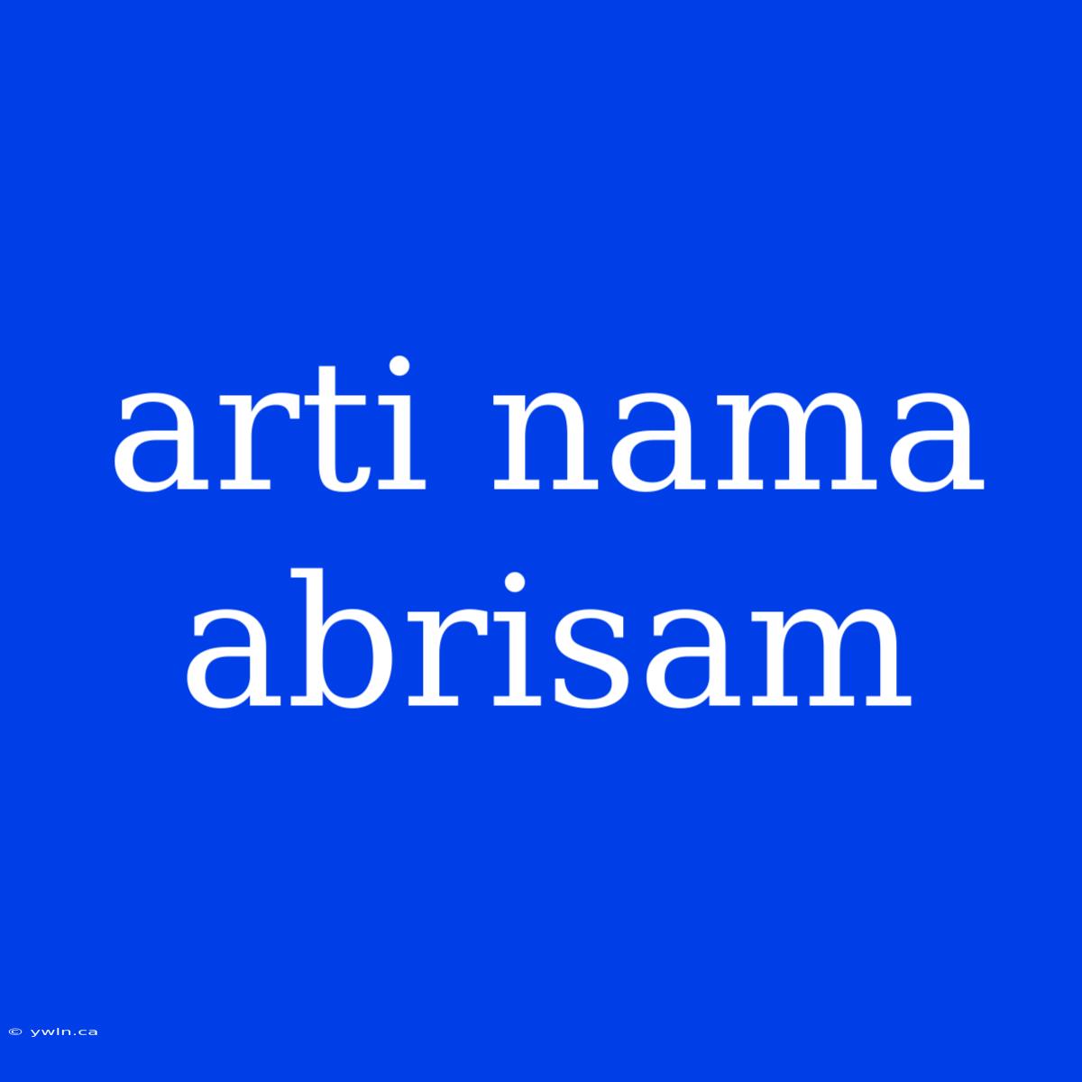 Arti Nama Abrisam