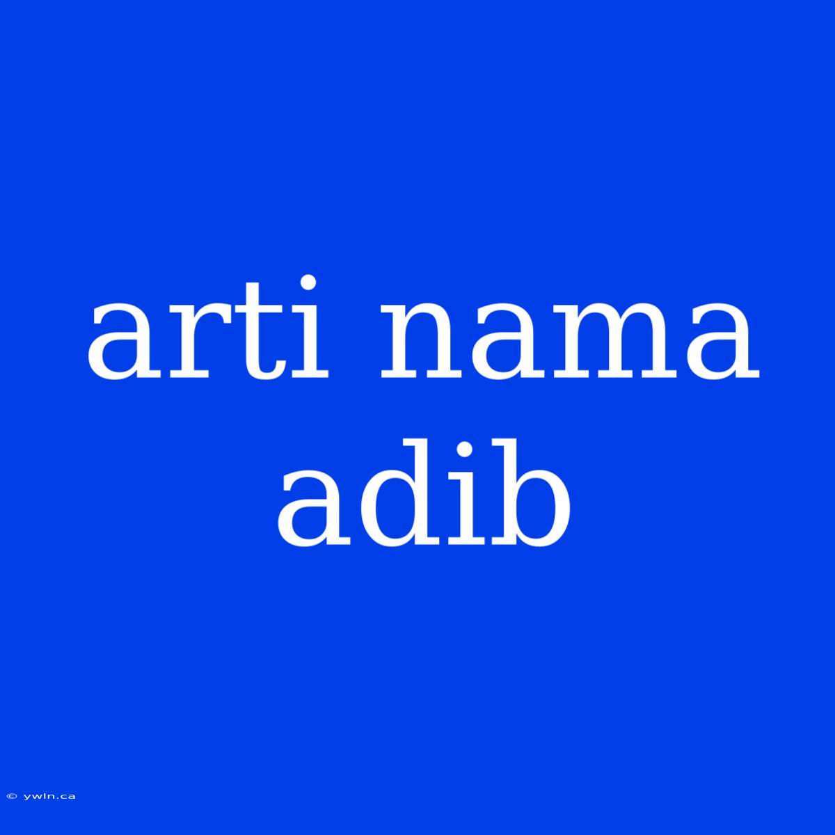 Arti Nama Adib