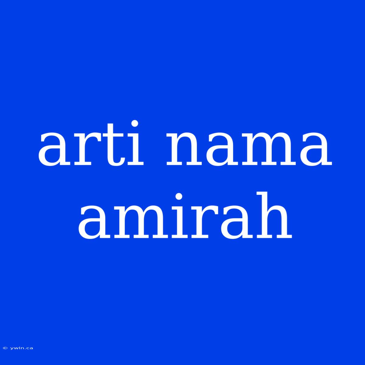 Arti Nama Amirah