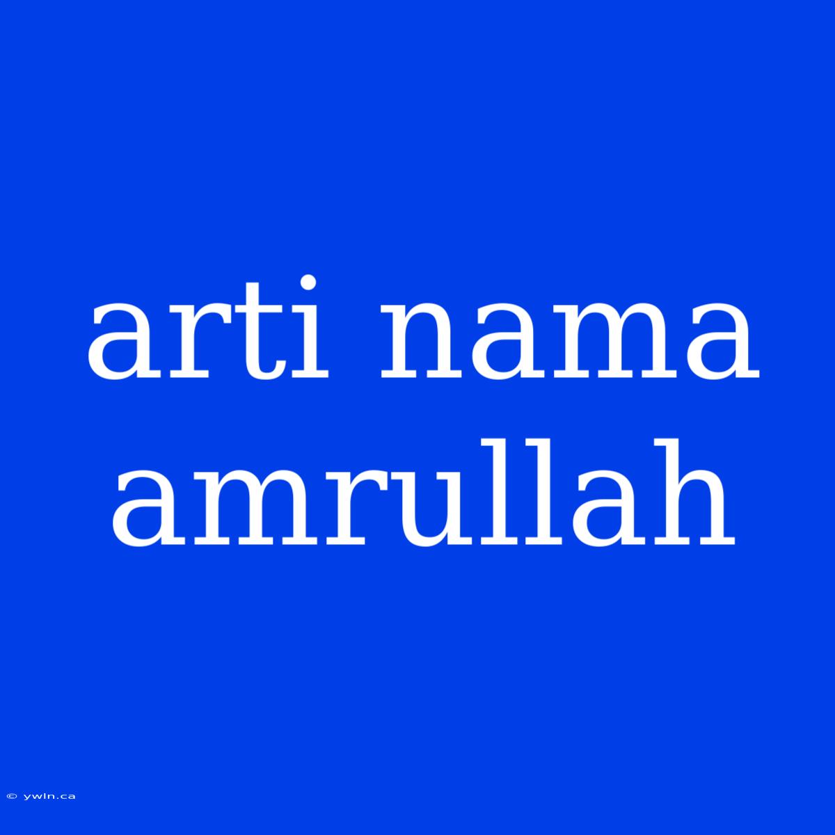 Arti Nama Amrullah