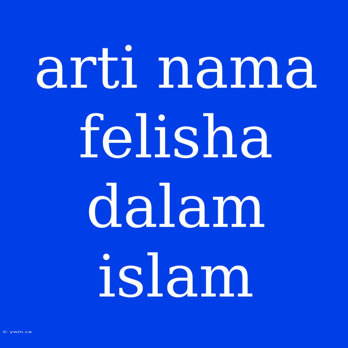 Arti Nama Felisha Dalam Islam