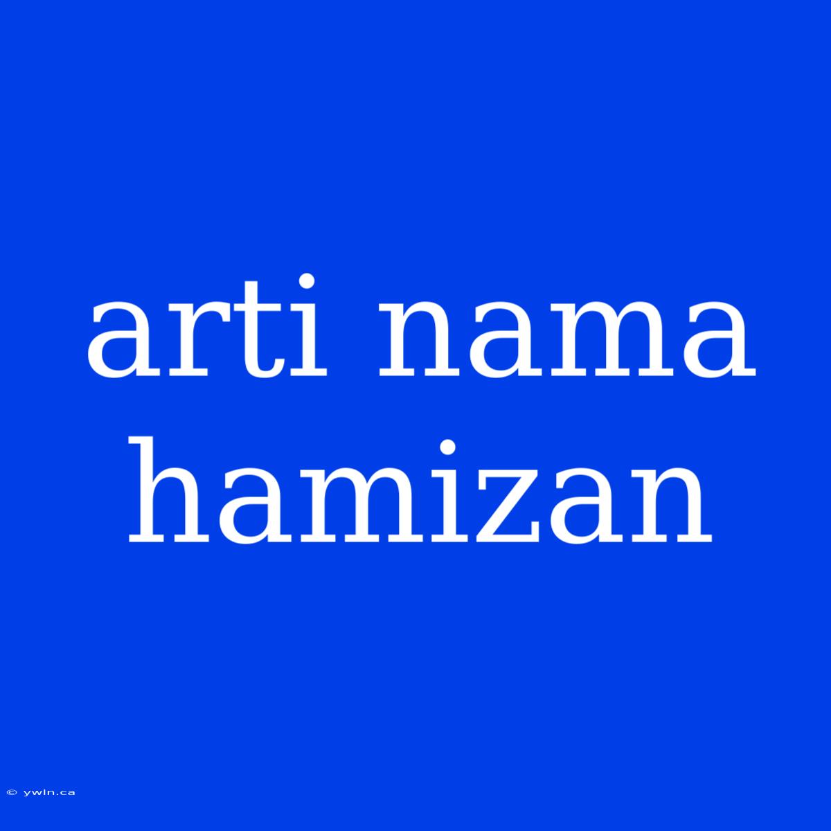 Arti Nama Hamizan