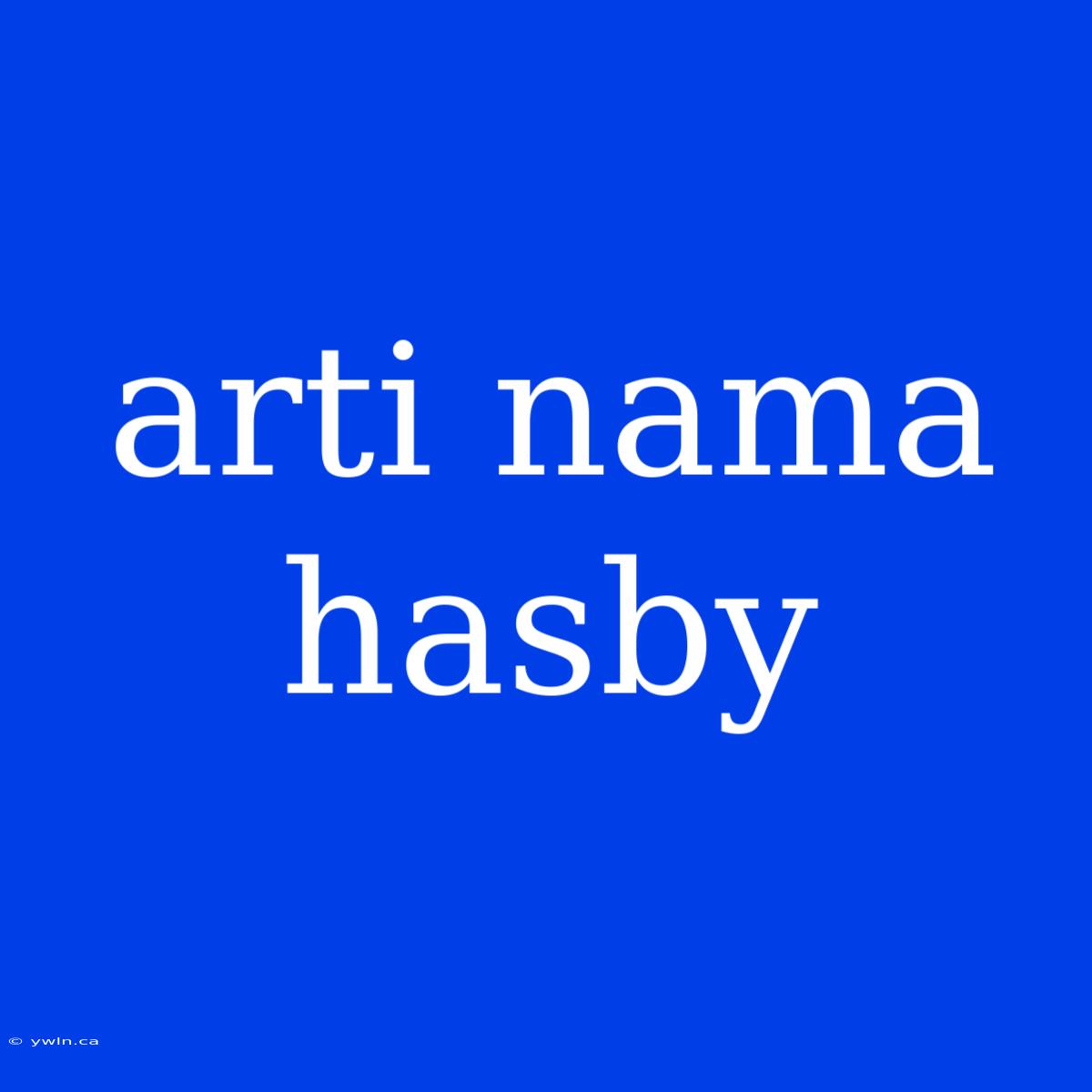 Arti Nama Hasby