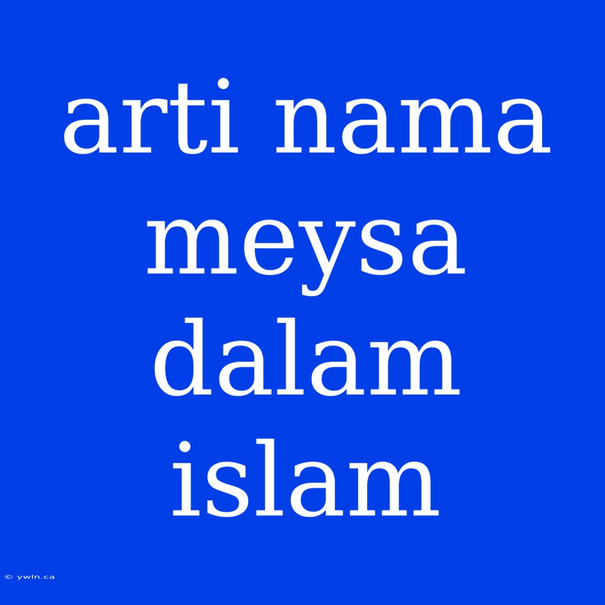 Arti Nama Meysa Dalam Islam