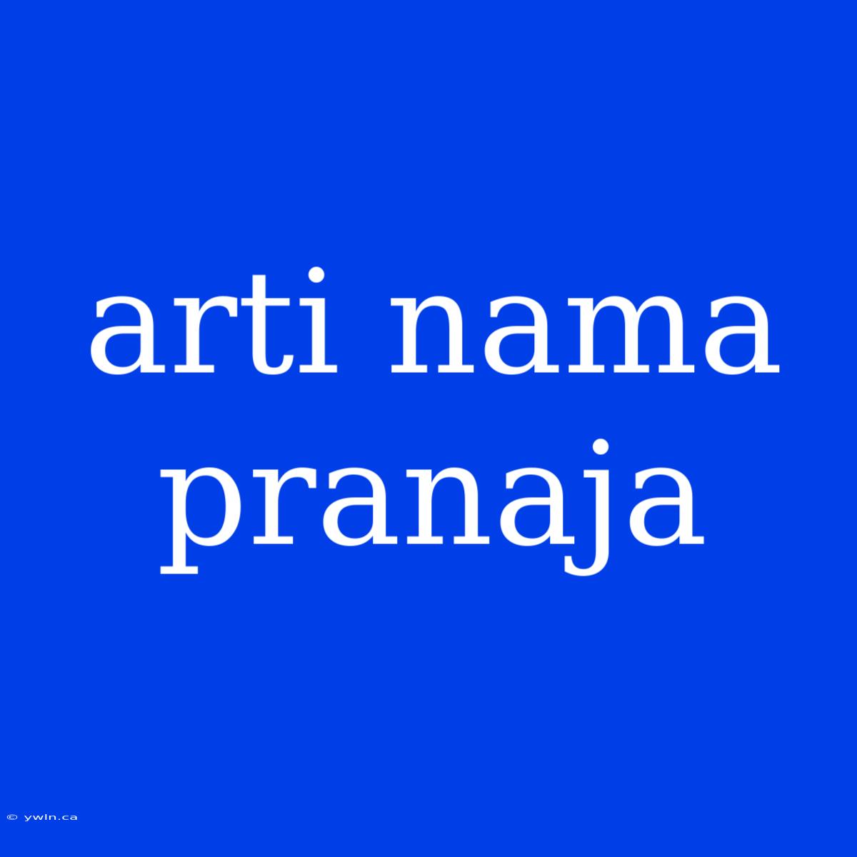 Arti Nama Pranaja