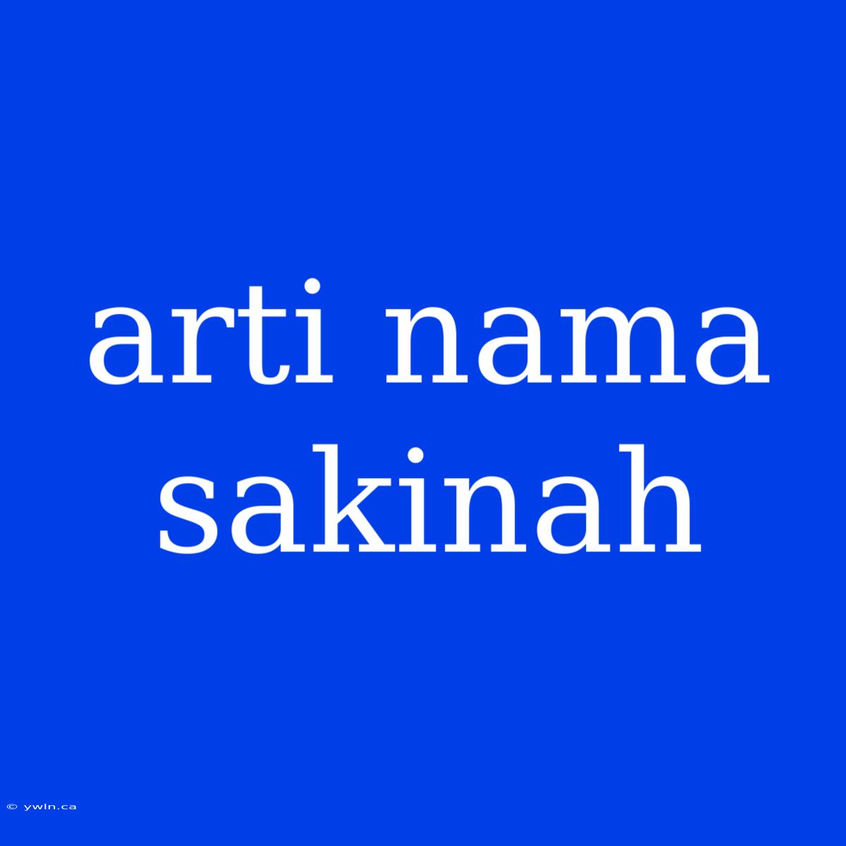 Arti Nama Sakinah