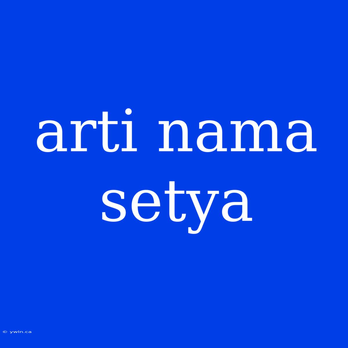 Arti Nama Setya