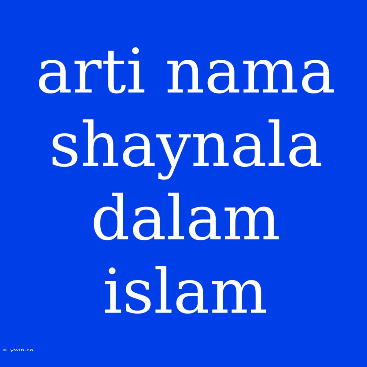 Arti Nama Shaynala Dalam Islam