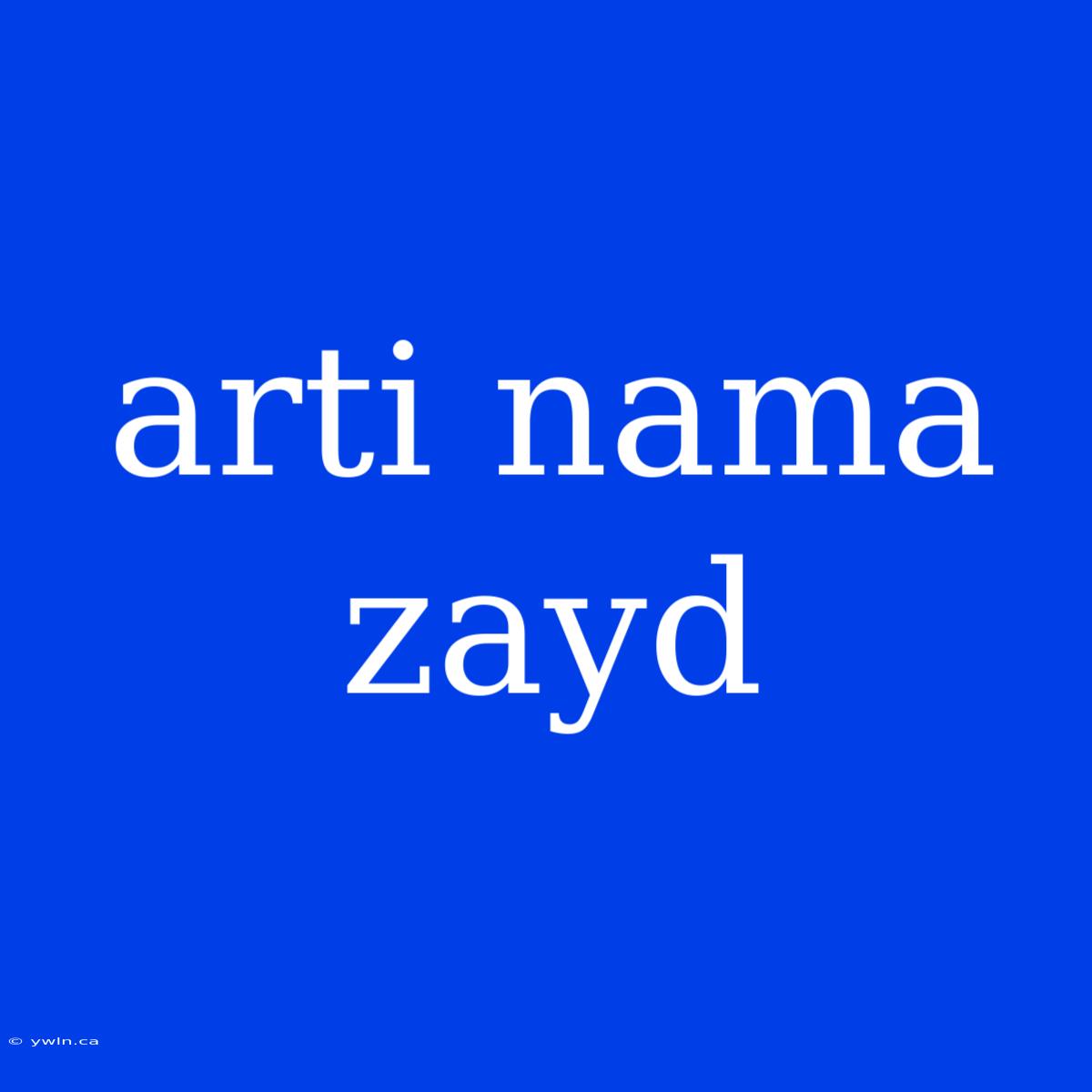 Arti Nama Zayd