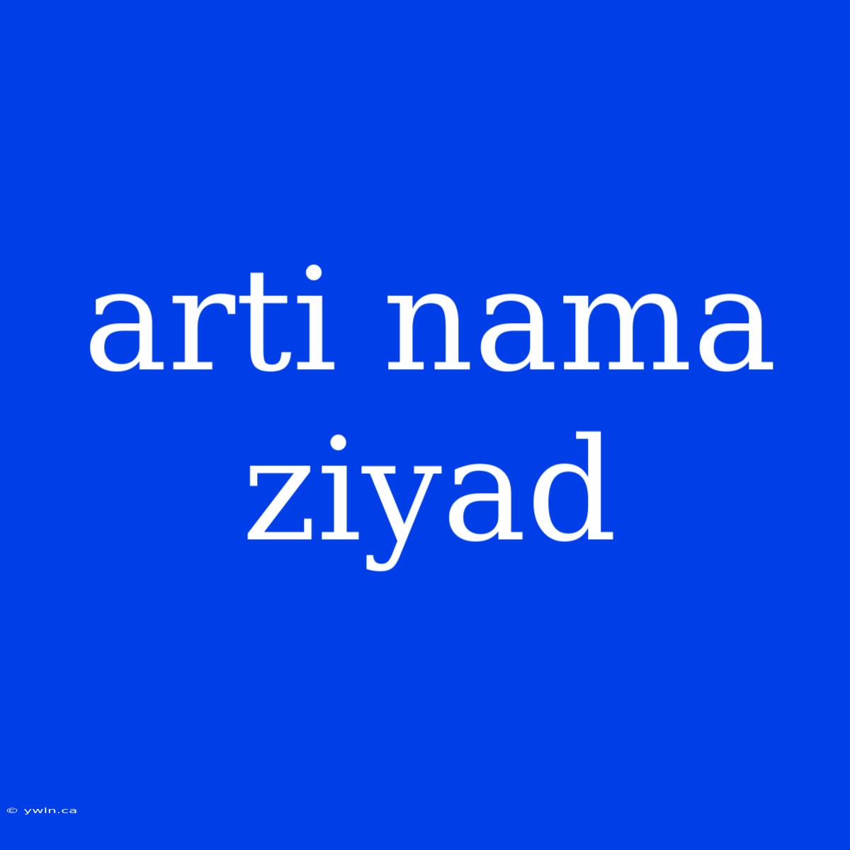 Arti Nama Ziyad