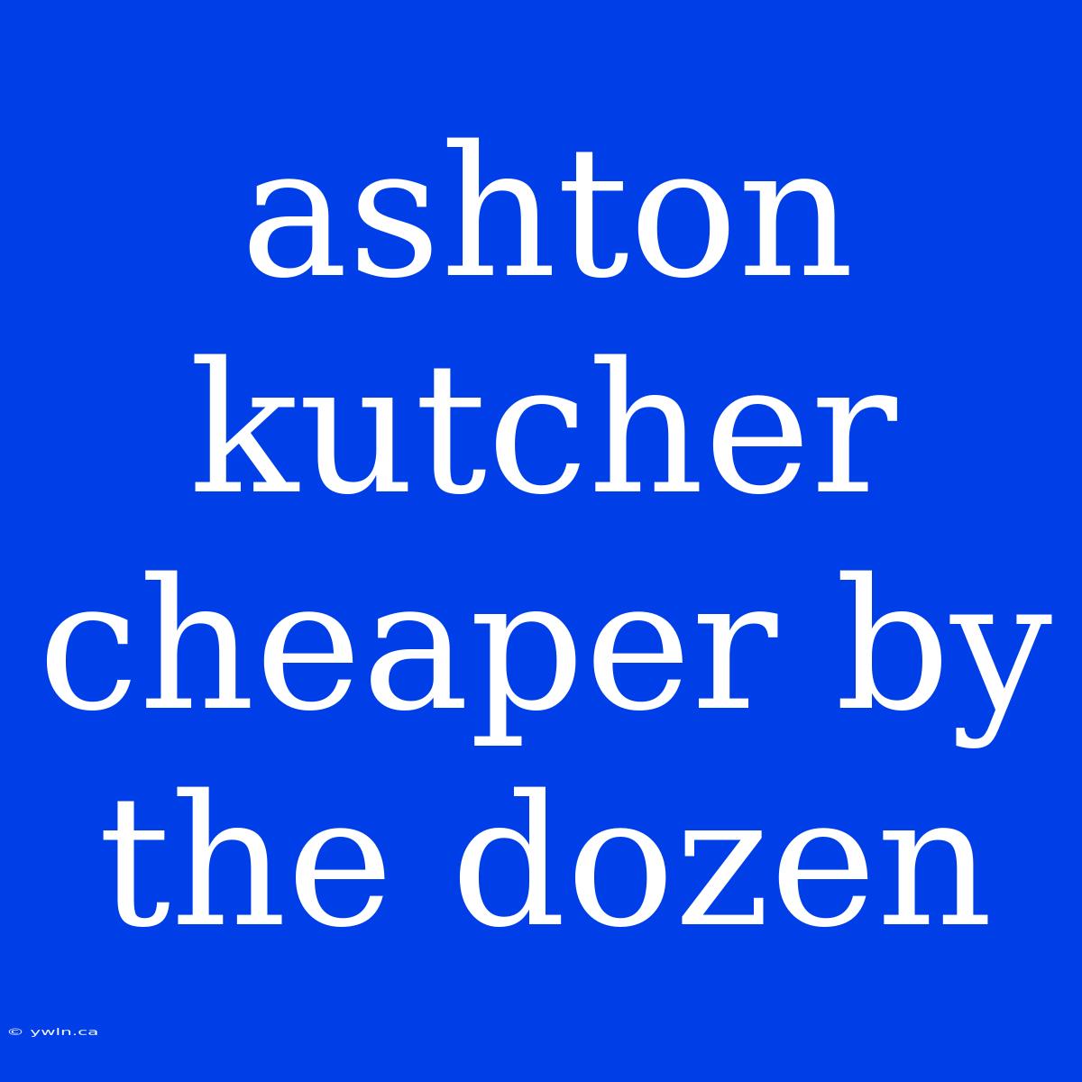 Ashton Kutcher Cheaper By The Dozen