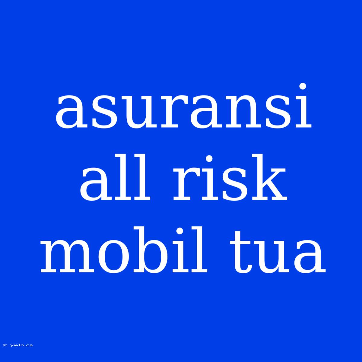 Asuransi All Risk Mobil Tua