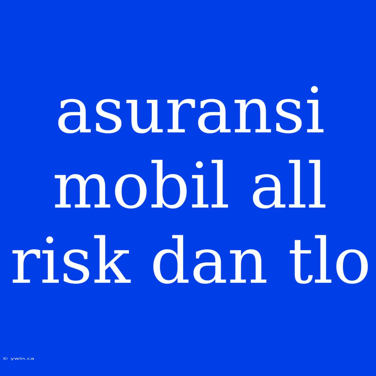 Asuransi Mobil All Risk Dan Tlo