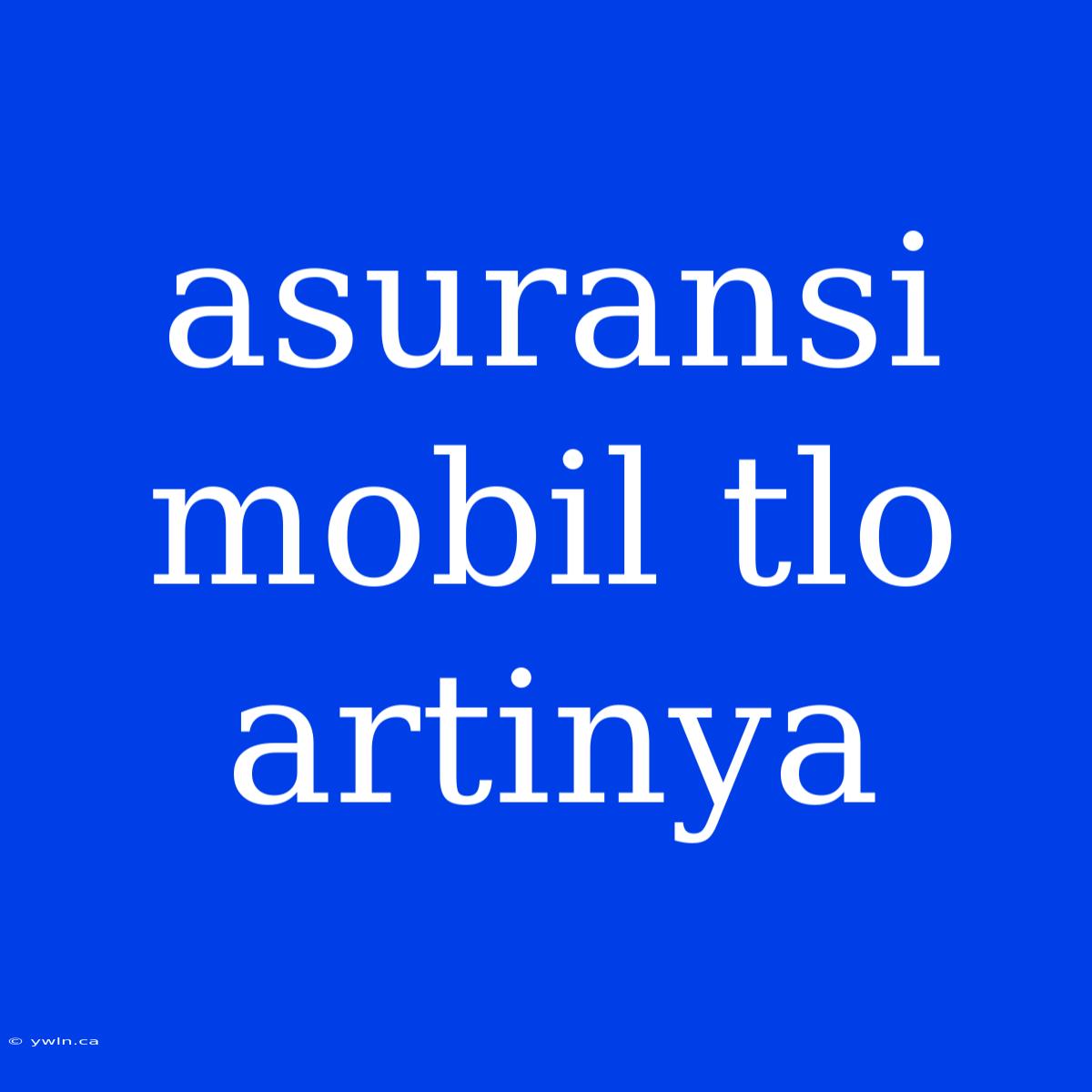 Asuransi Mobil Tlo Artinya