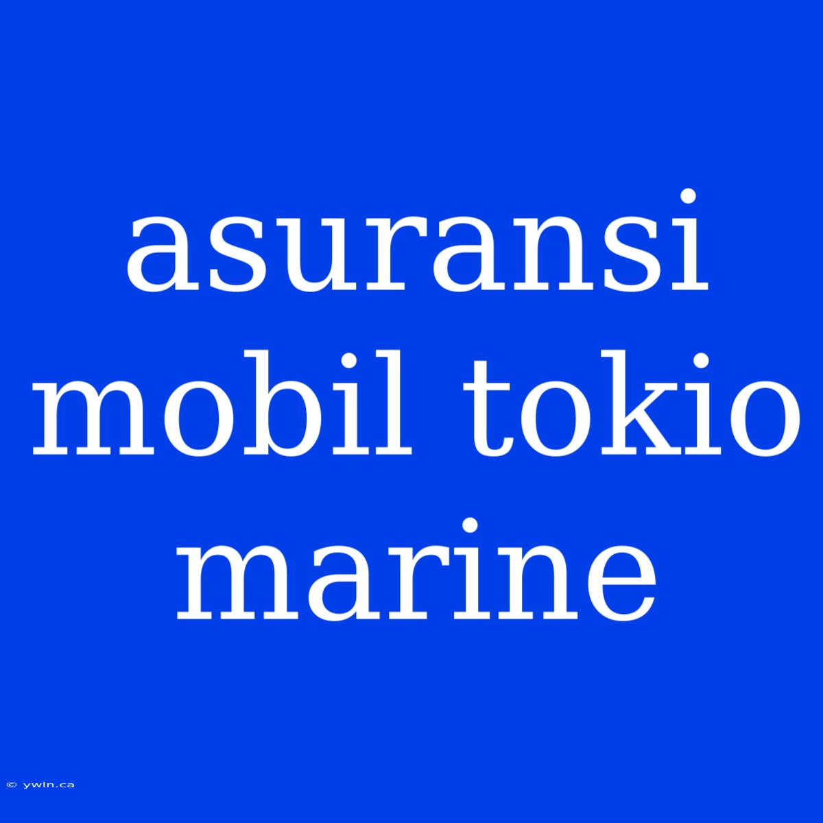 Asuransi Mobil Tokio Marine