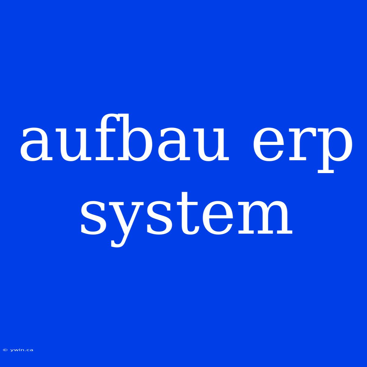 Aufbau Erp System