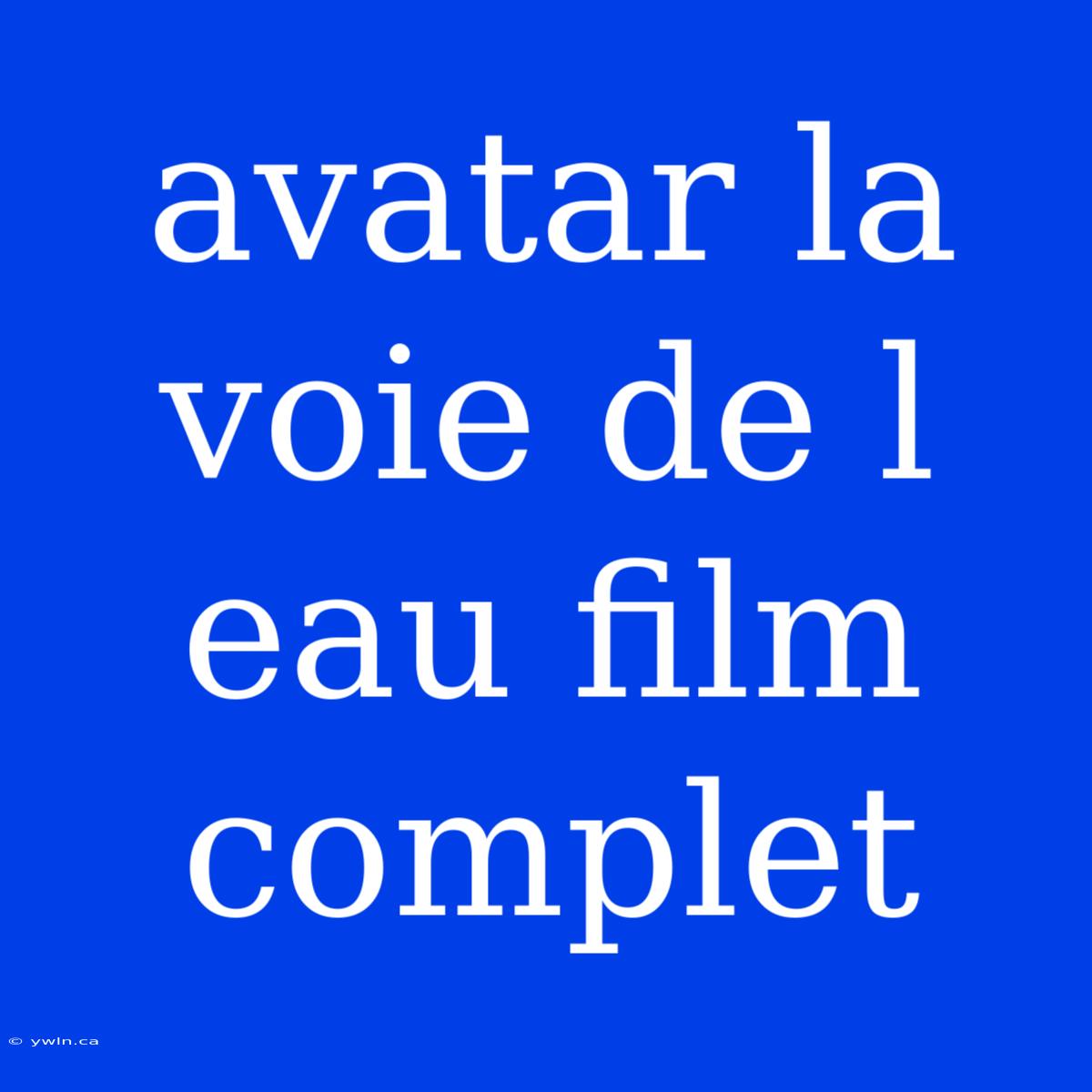 Avatar La Voie De L Eau Film Complet