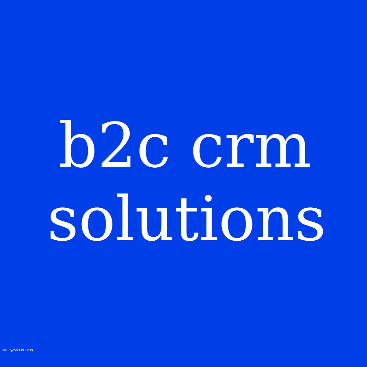 B2c Crm Solutions