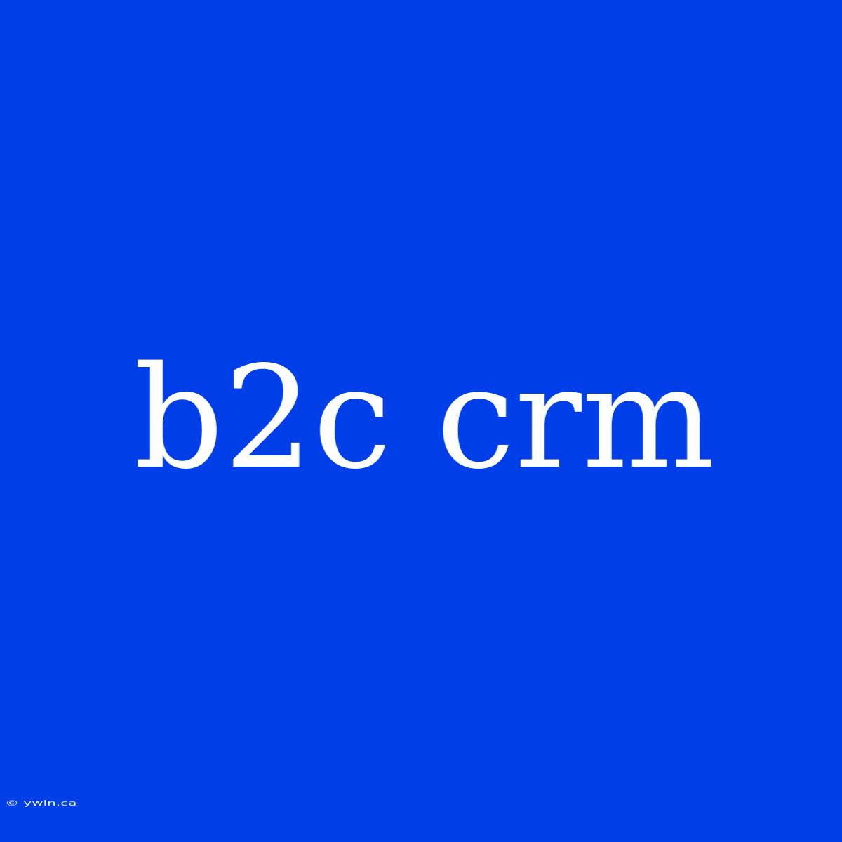 B2c Crm