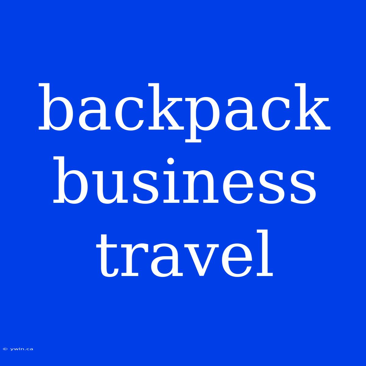 Backpack Business Travel