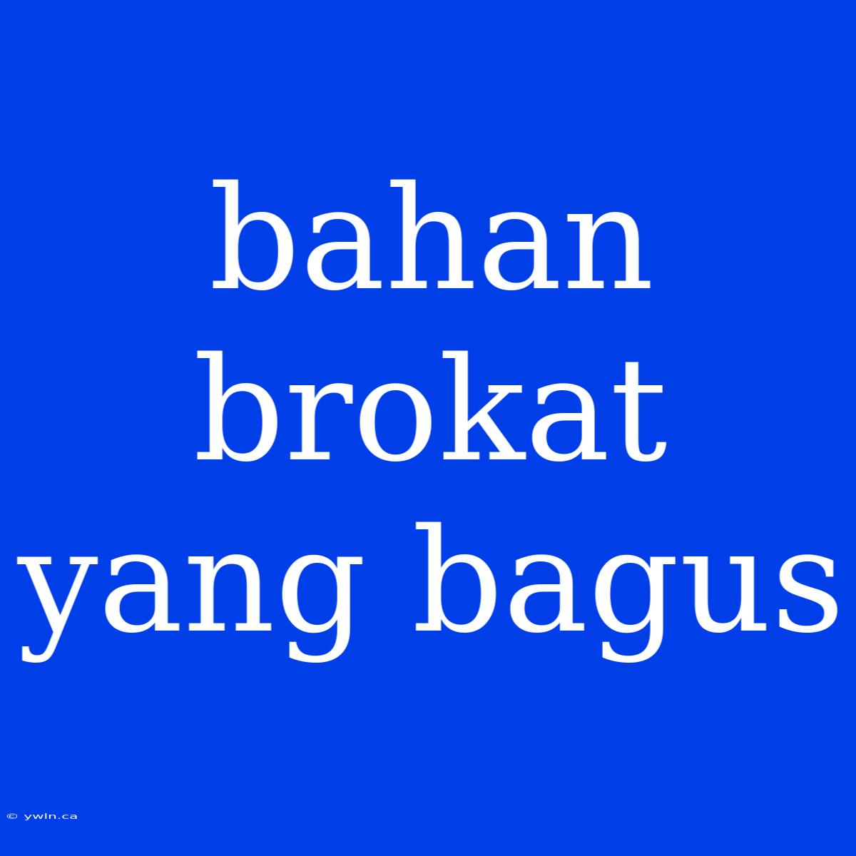 Bahan Brokat Yang Bagus