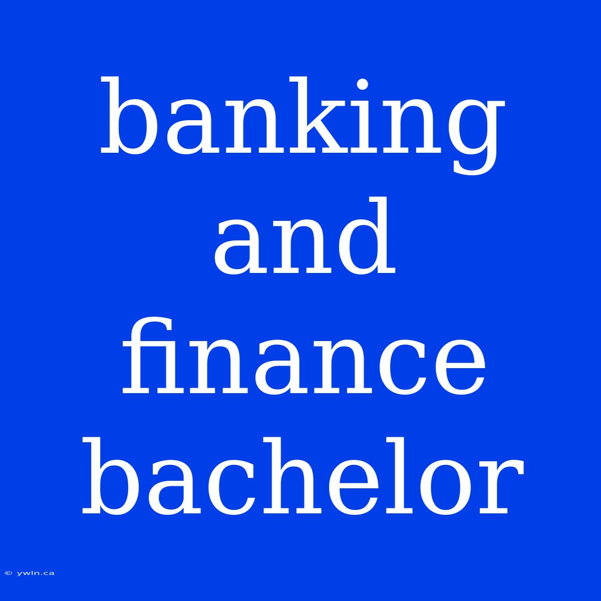 Banking And Finance Bachelor