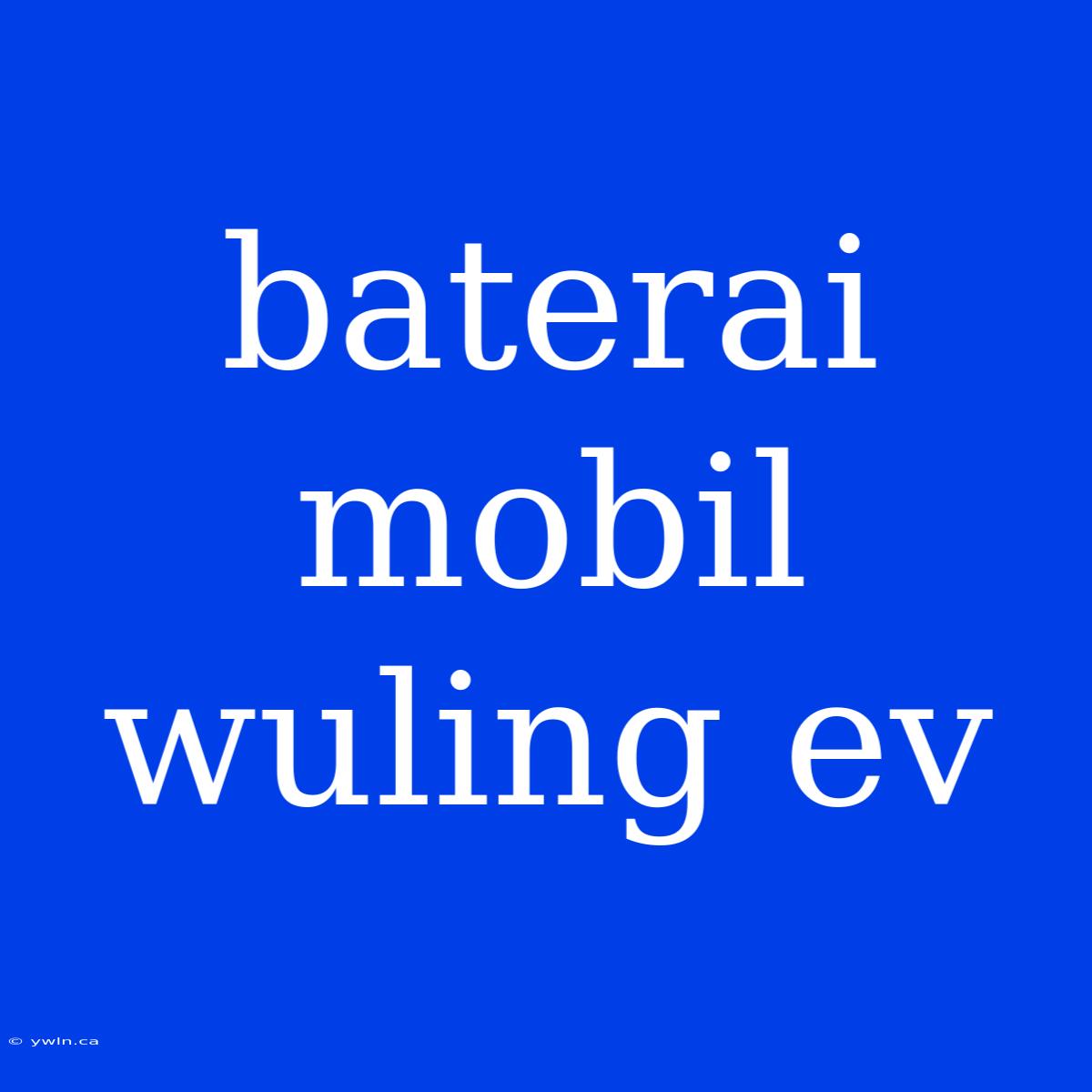 Baterai Mobil Wuling Ev