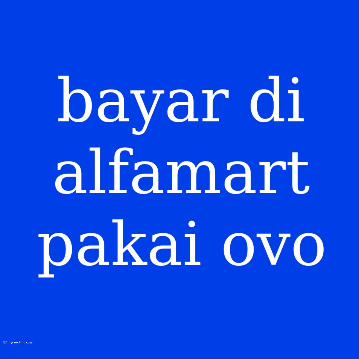 Bayar Di Alfamart Pakai Ovo