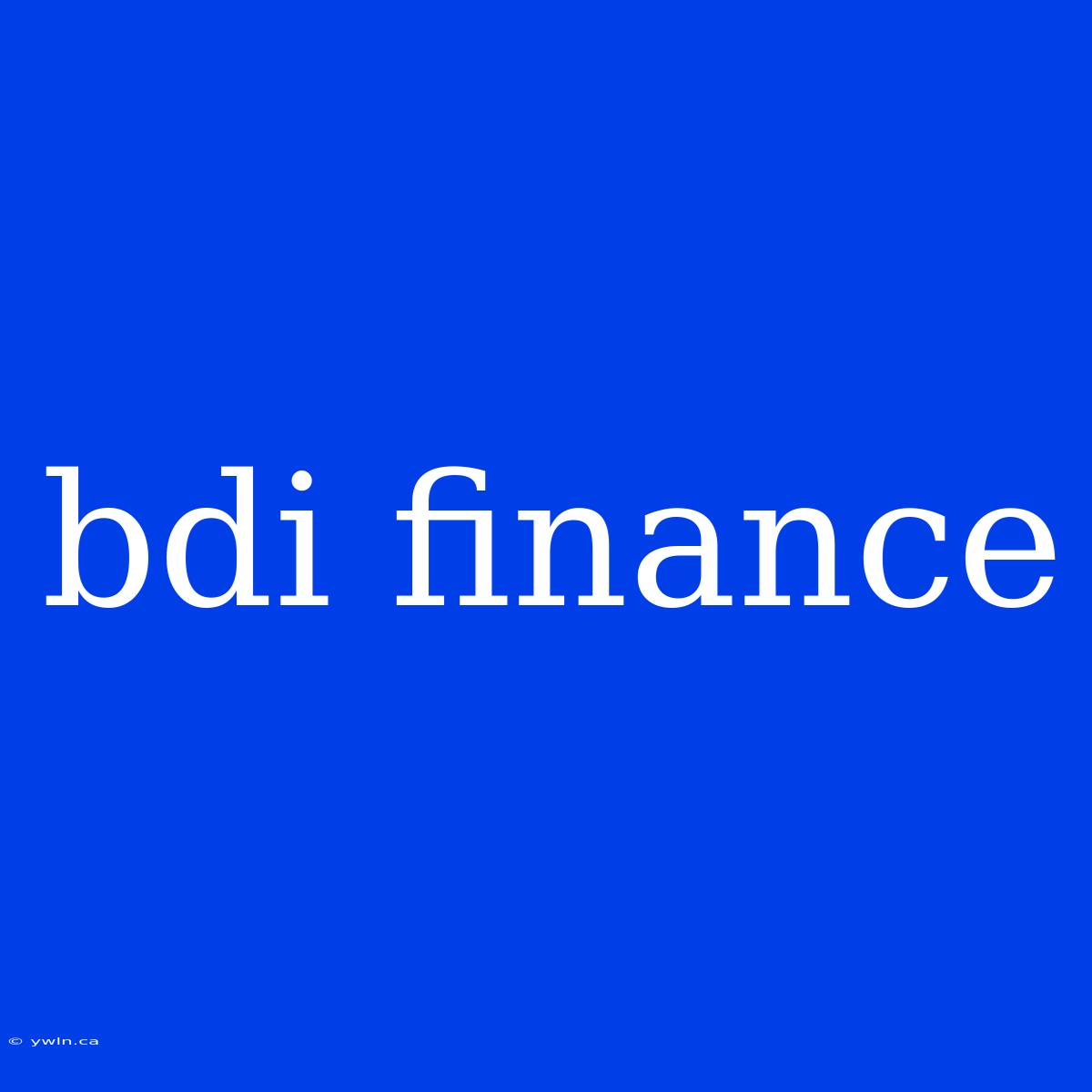 Bdi Finance