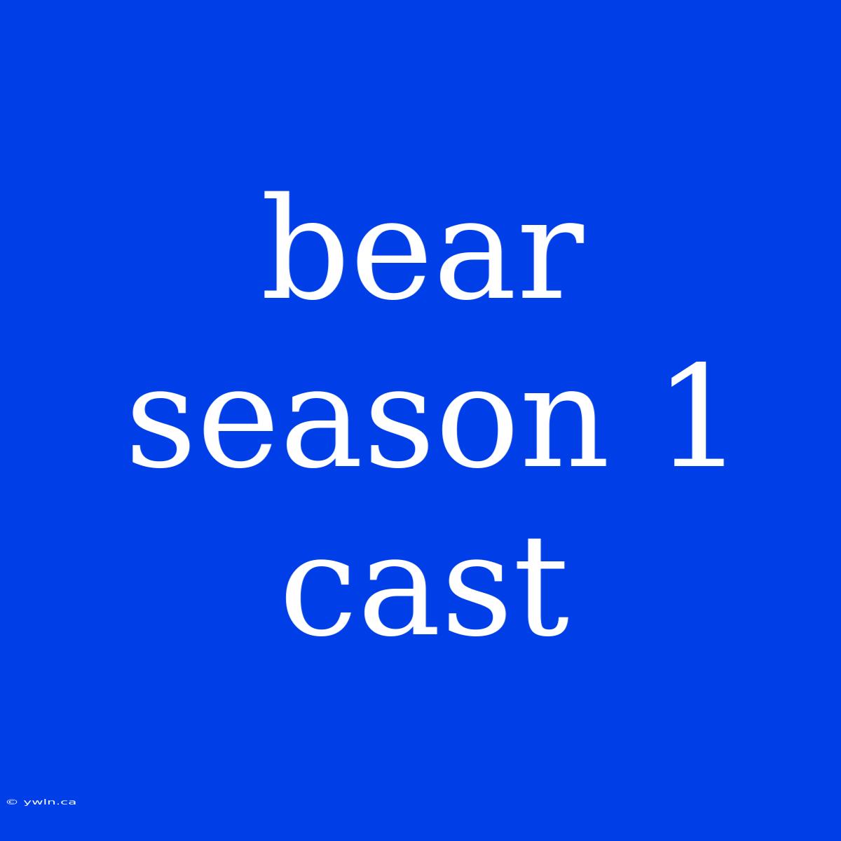 Bear Season 1 Cast