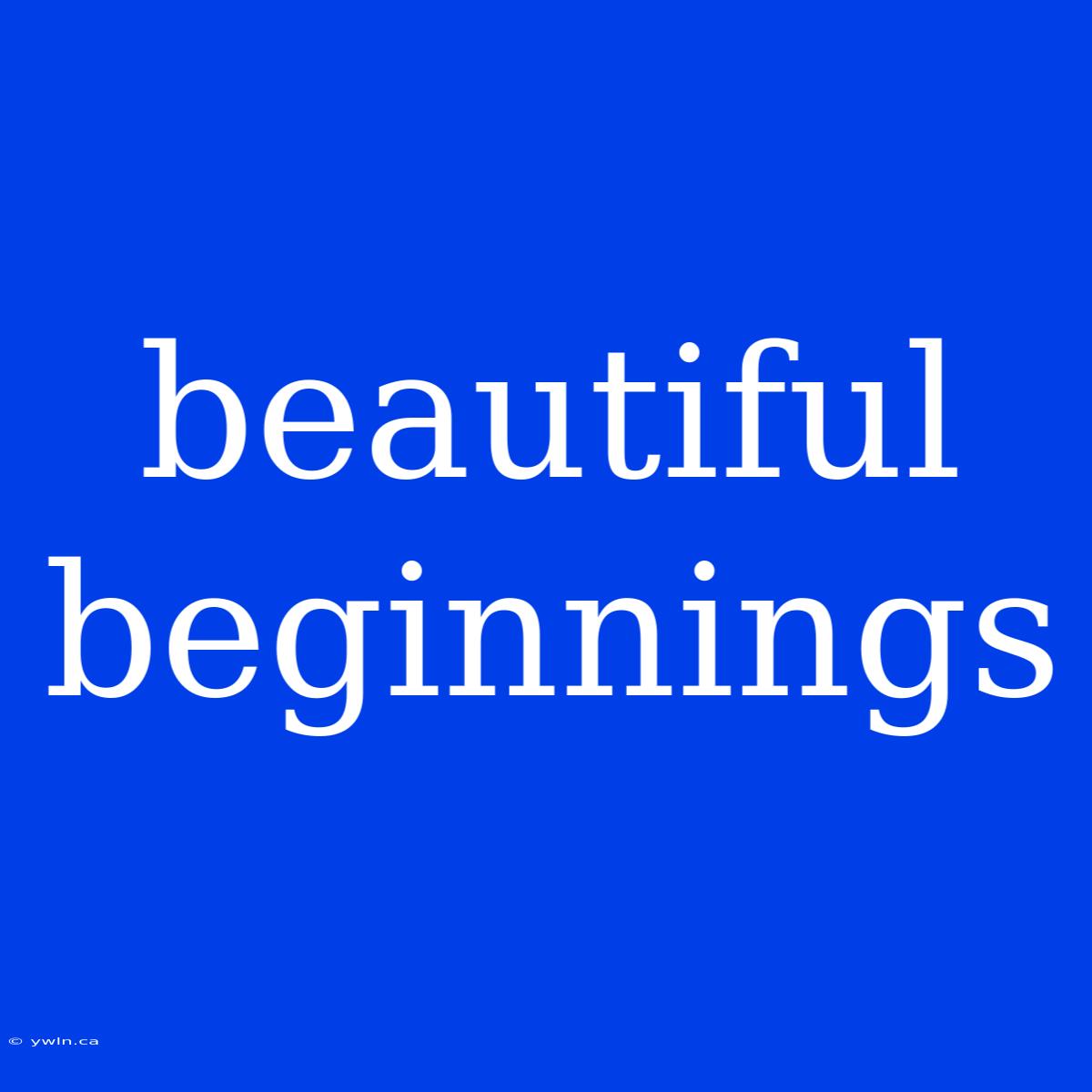 Beautiful Beginnings