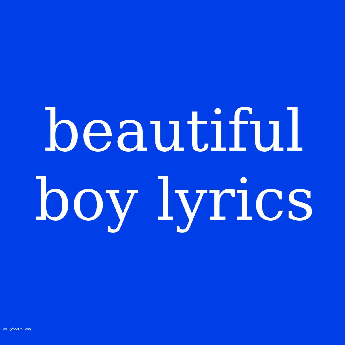 Beautiful Boy Lyrics