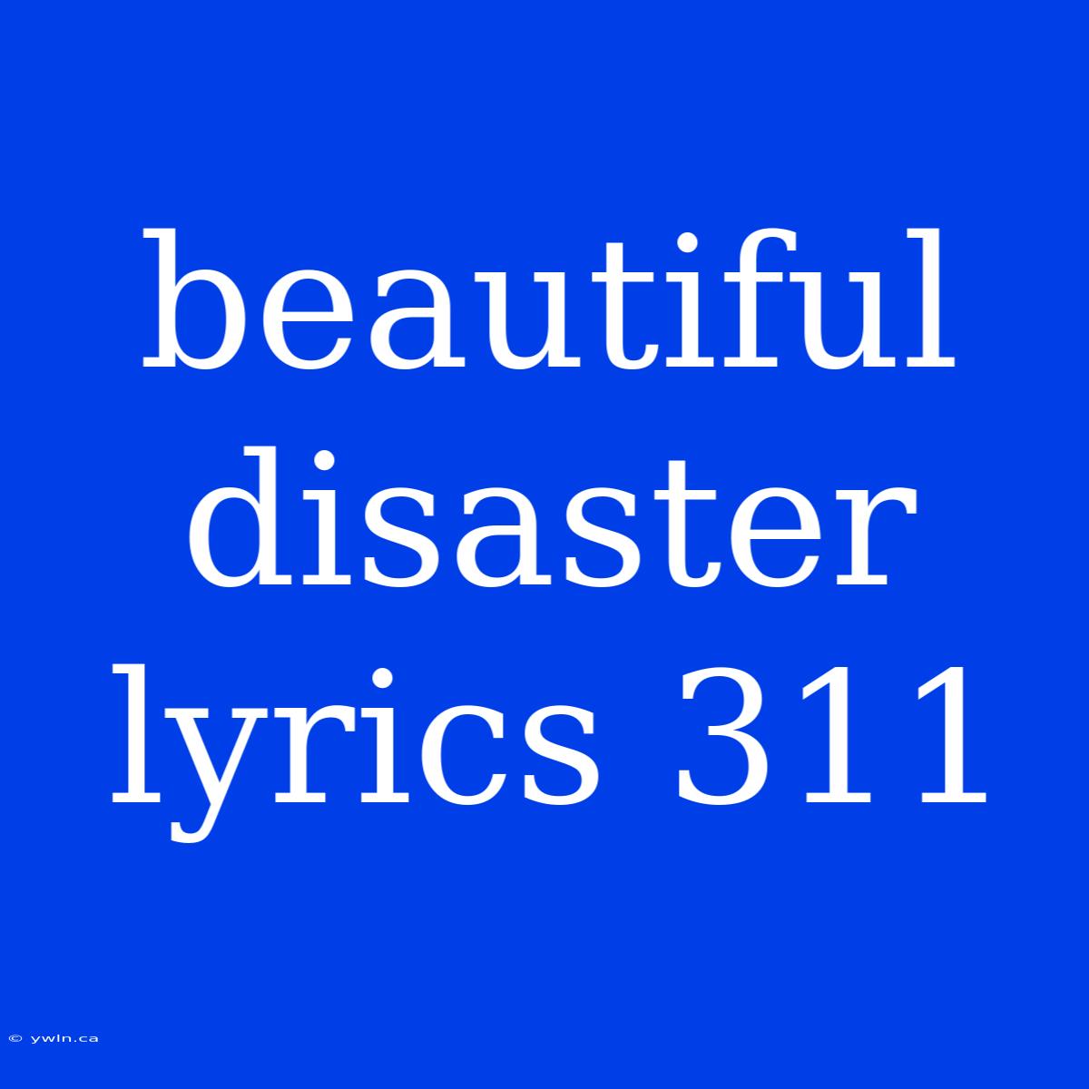 Beautiful Disaster Lyrics 311