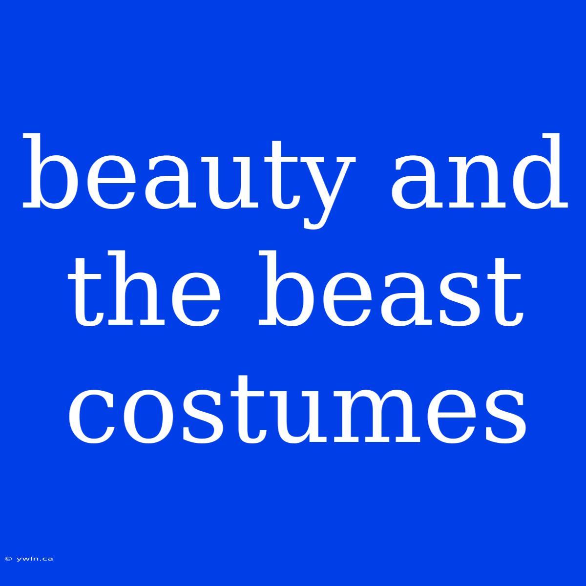 Beauty And The Beast Costumes