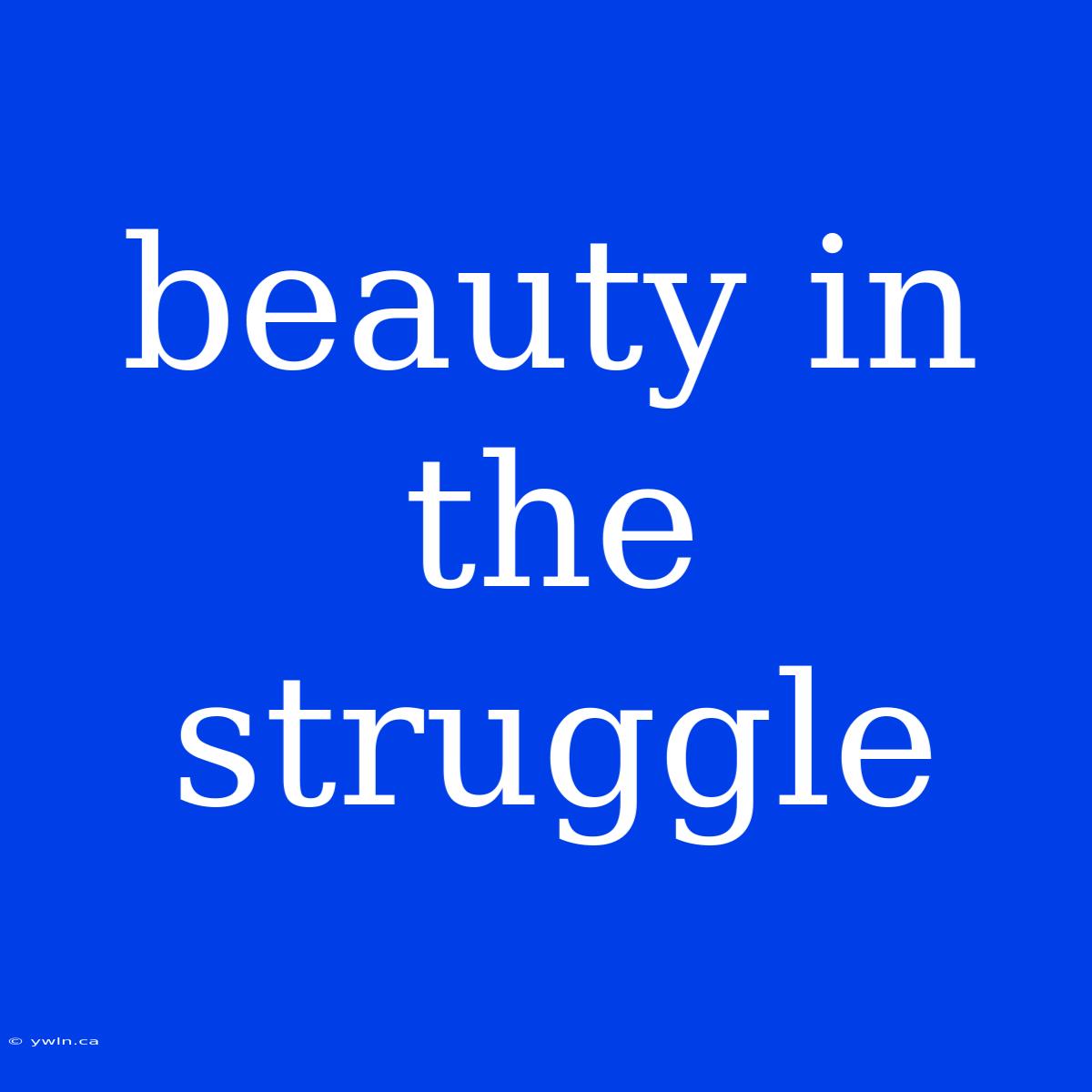 Beauty In The Struggle