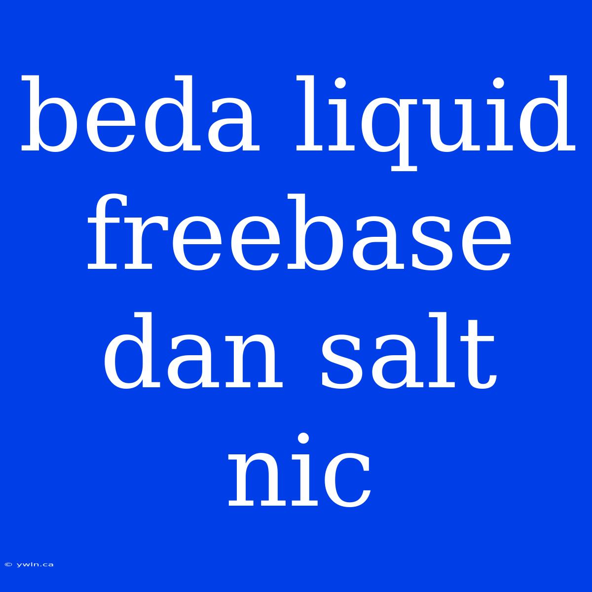 Beda Liquid Freebase Dan Salt Nic