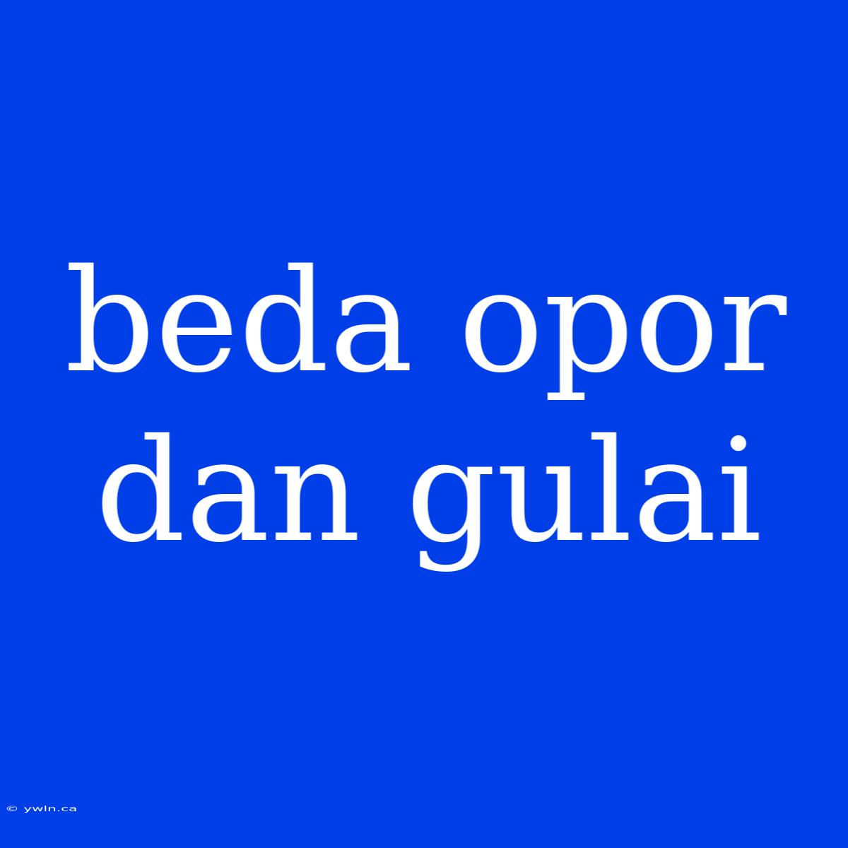 Beda Opor Dan Gulai