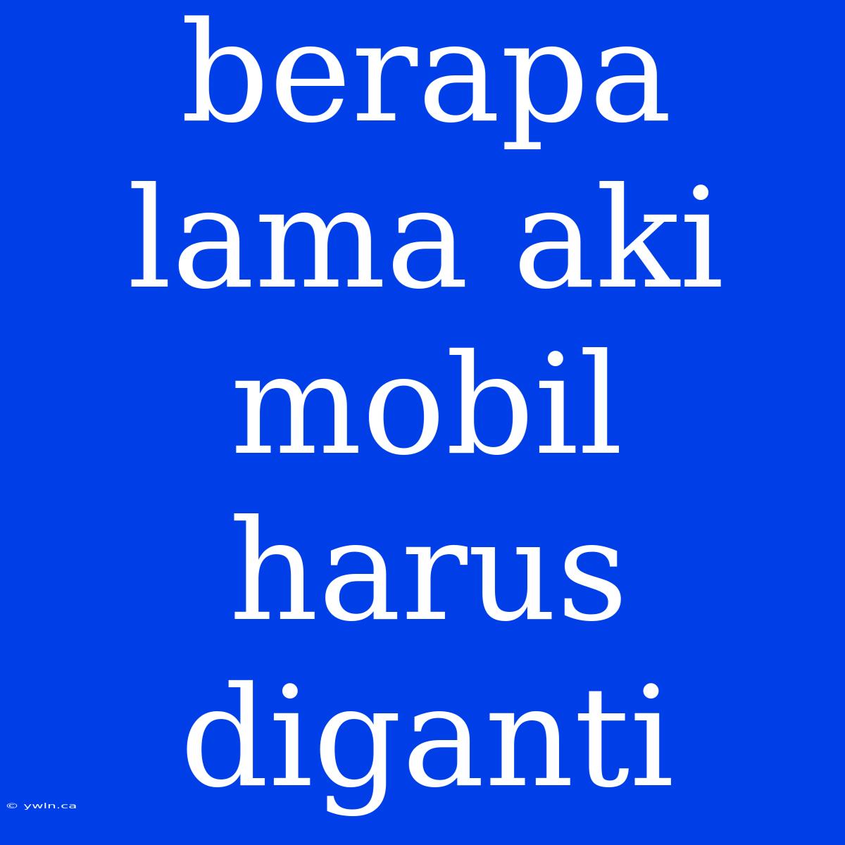 Berapa Lama Aki Mobil Harus Diganti