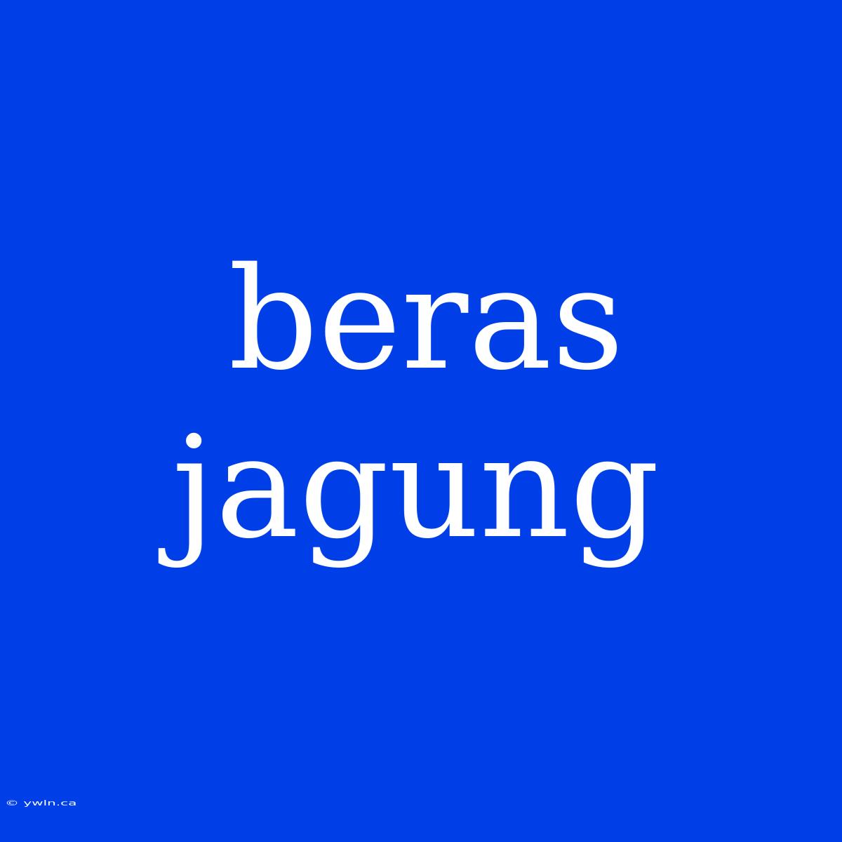 Beras Jagung