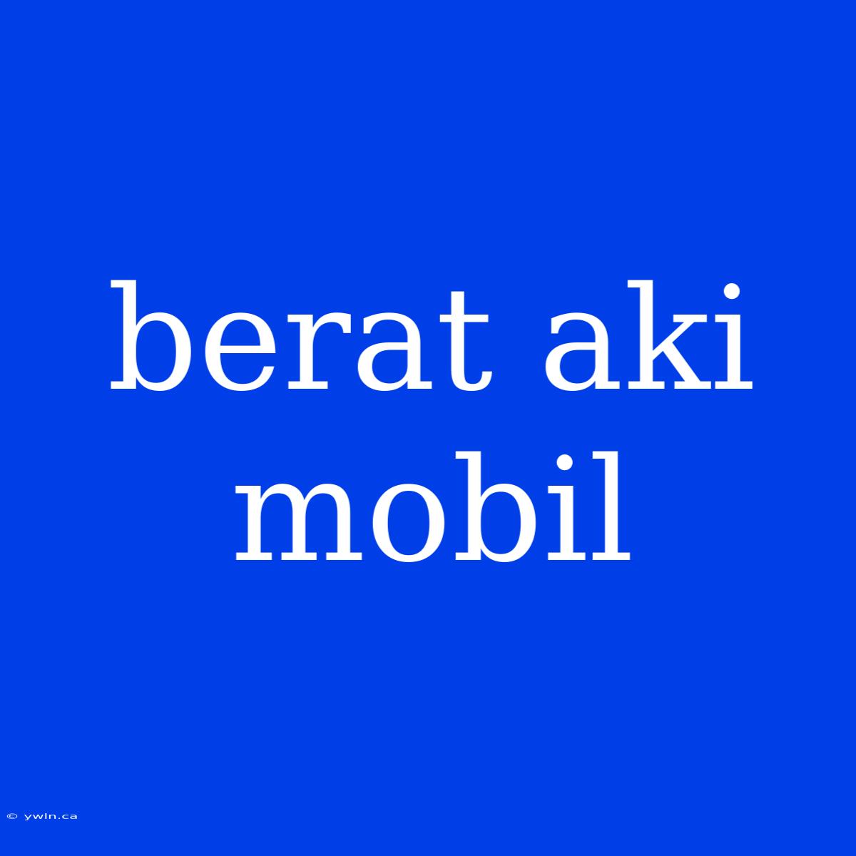 Berat Aki Mobil