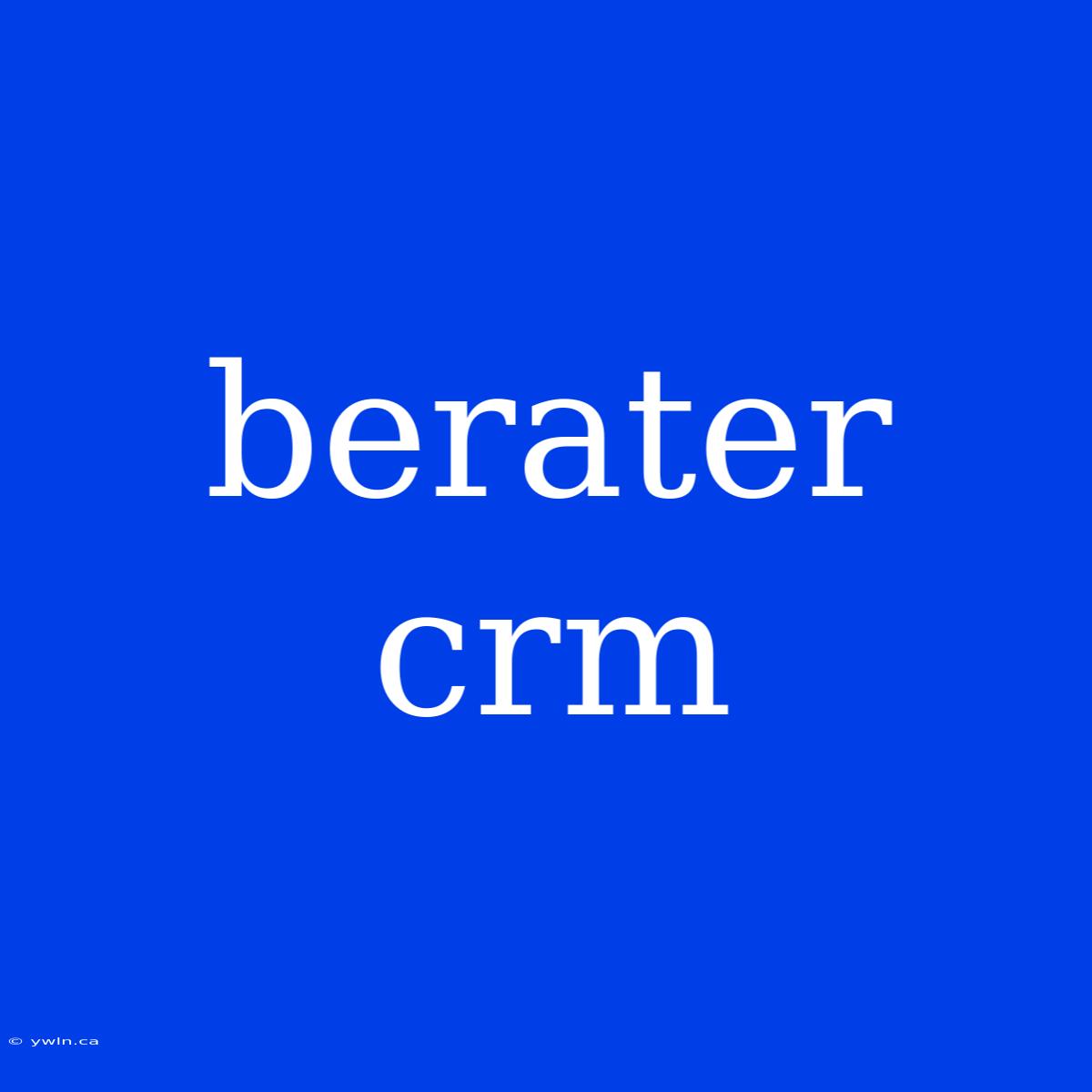 Berater Crm