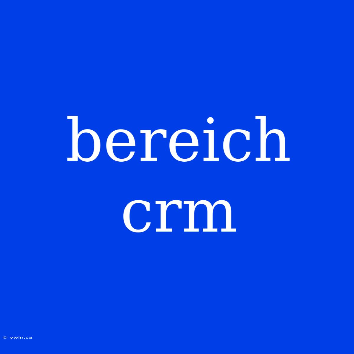 Bereich Crm