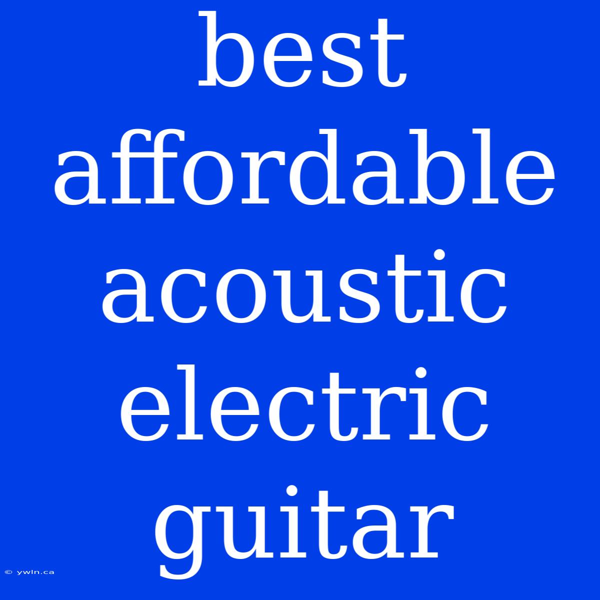 Best Affordable Acoustic Electric Guitar