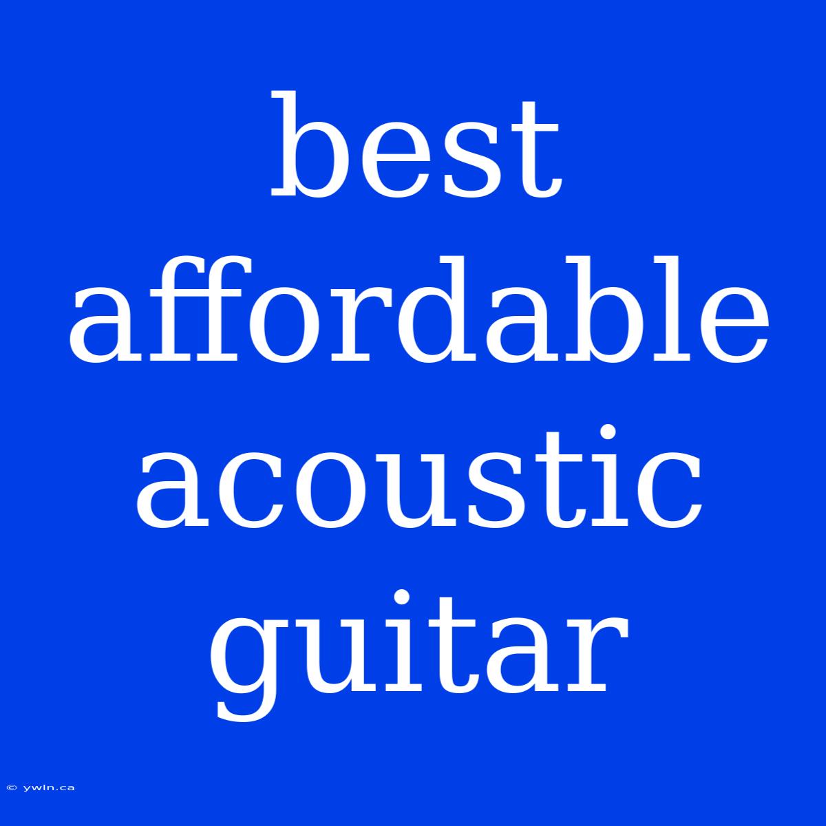 Best Affordable Acoustic Guitar