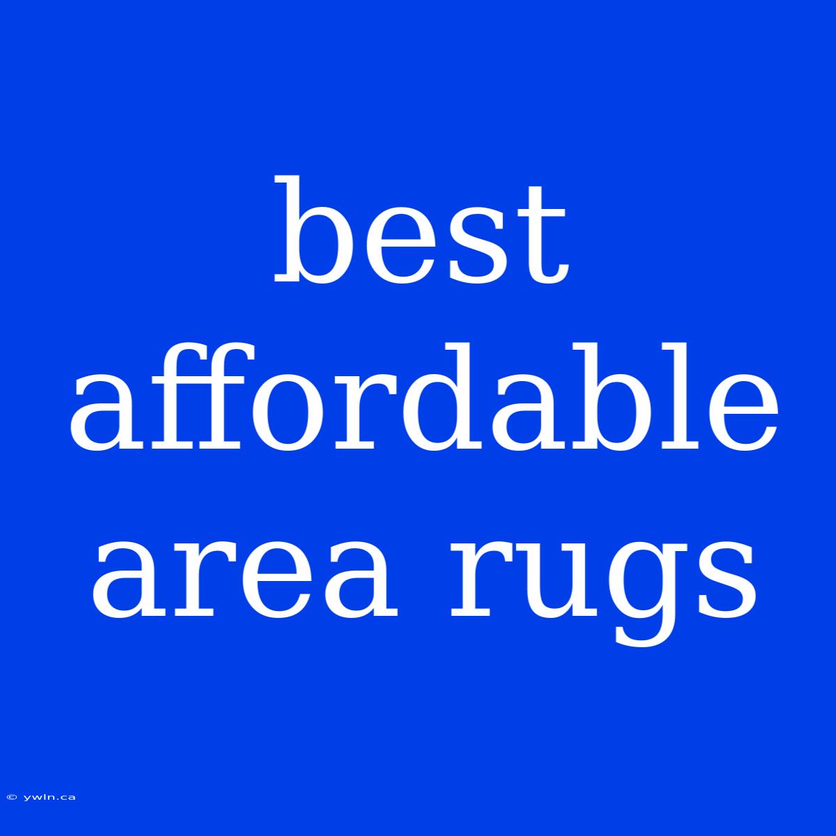 Best Affordable Area Rugs