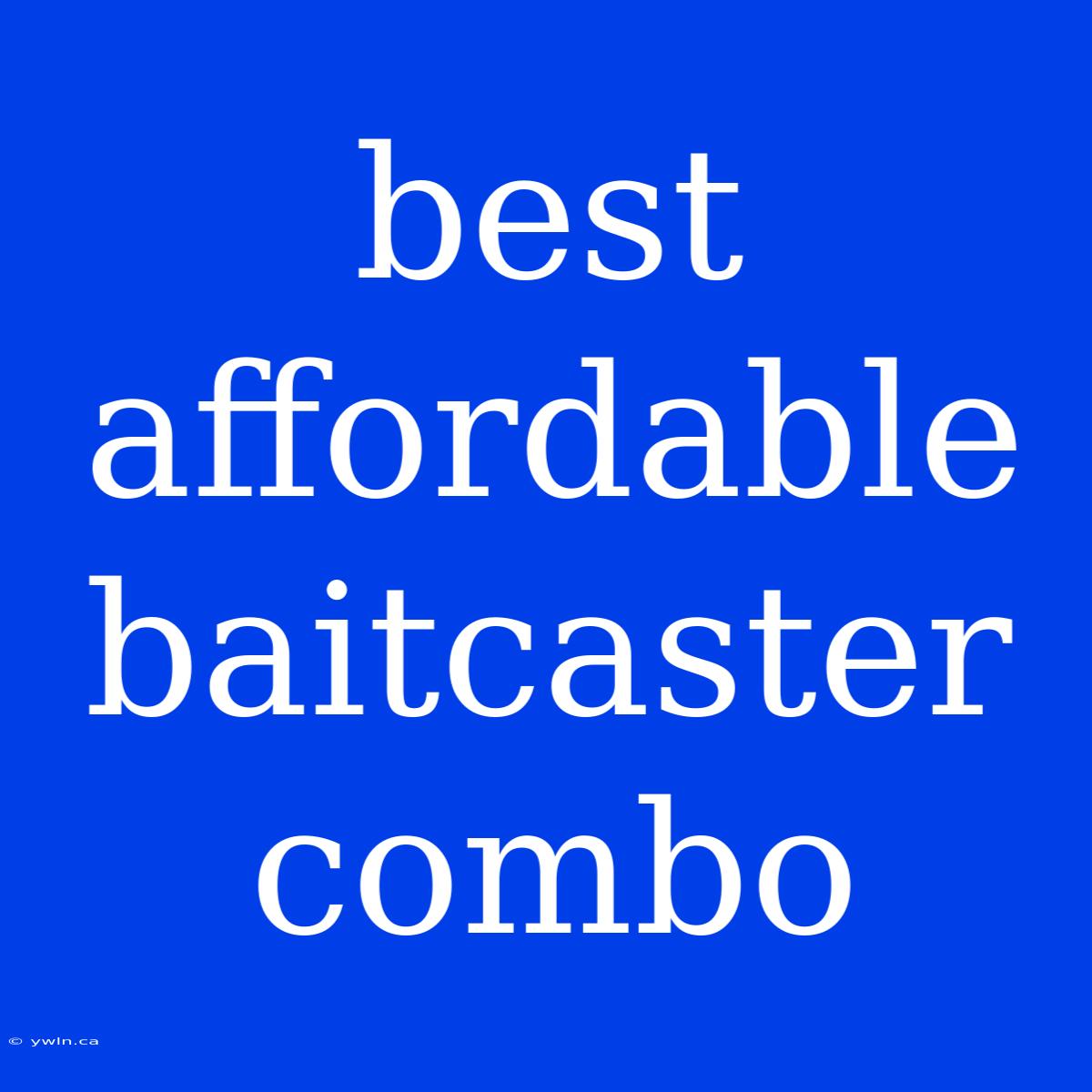 Best Affordable Baitcaster Combo