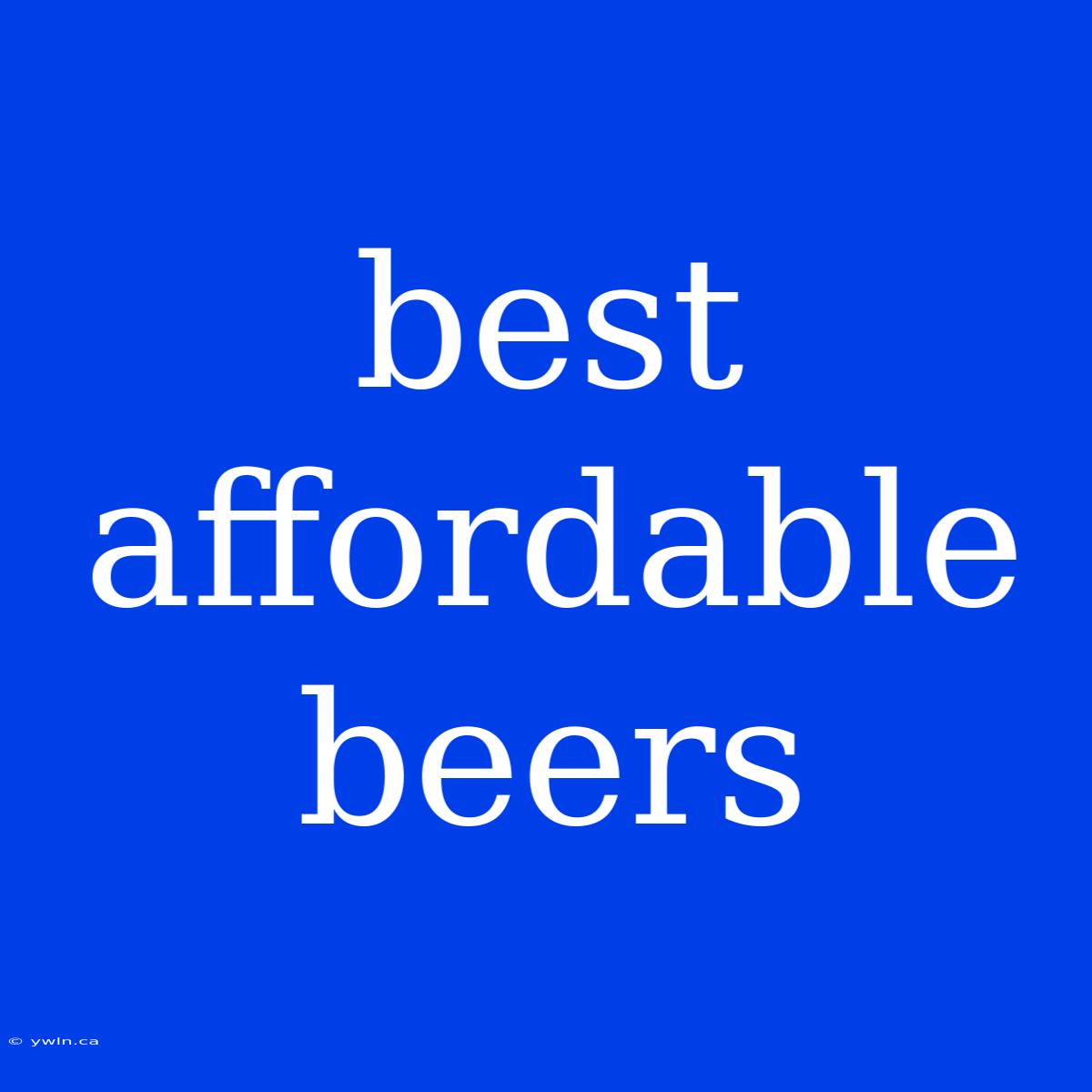 Best Affordable Beers